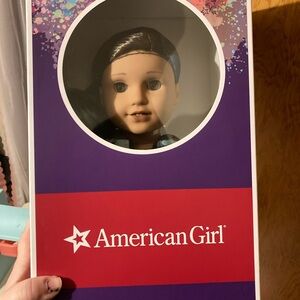 American Girl Doll with brown and green hair
